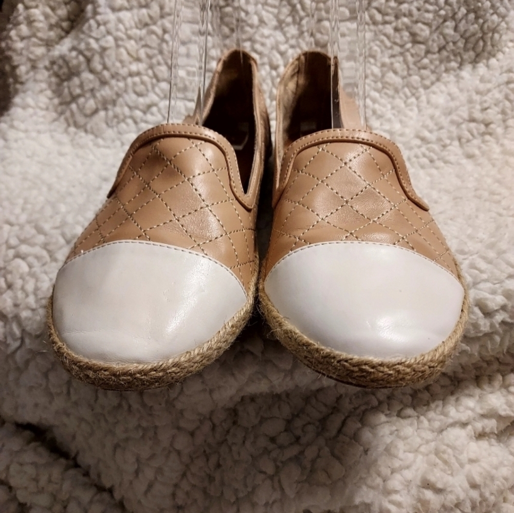 Madden Girl Espadrilles 8-9 Nude White Csp Nose Preppy